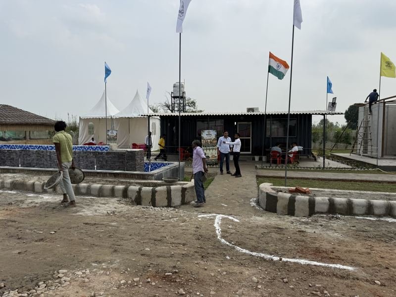 Vantara Heritage Garhmukteshwar – Site Office with National Flag